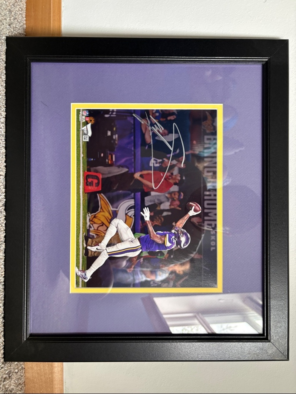 Framed Minnesota Vikings Signed Football Photo of Stefon Diggs 2015 Vikings